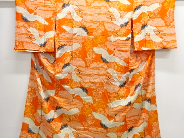 JAPANESE KIMONO / ANTIQUE JUBAN / CRANE